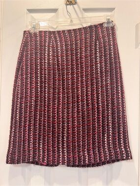 Vintage Fieldgear Pink Red Purple Tweed Pencil Skirt Woven Mini Size 8